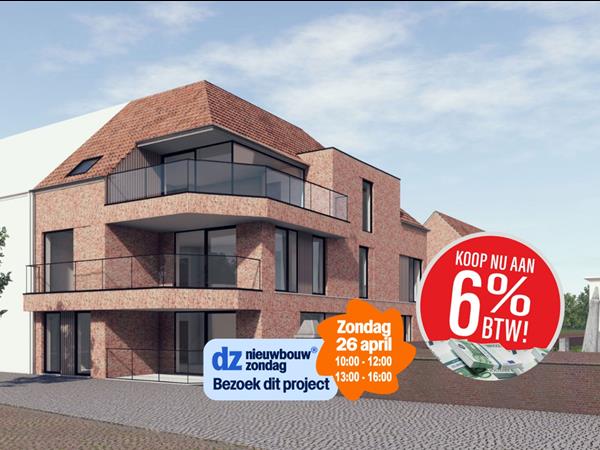 Gelijkvloers drieslaapkamerappartement met zongericht terras
