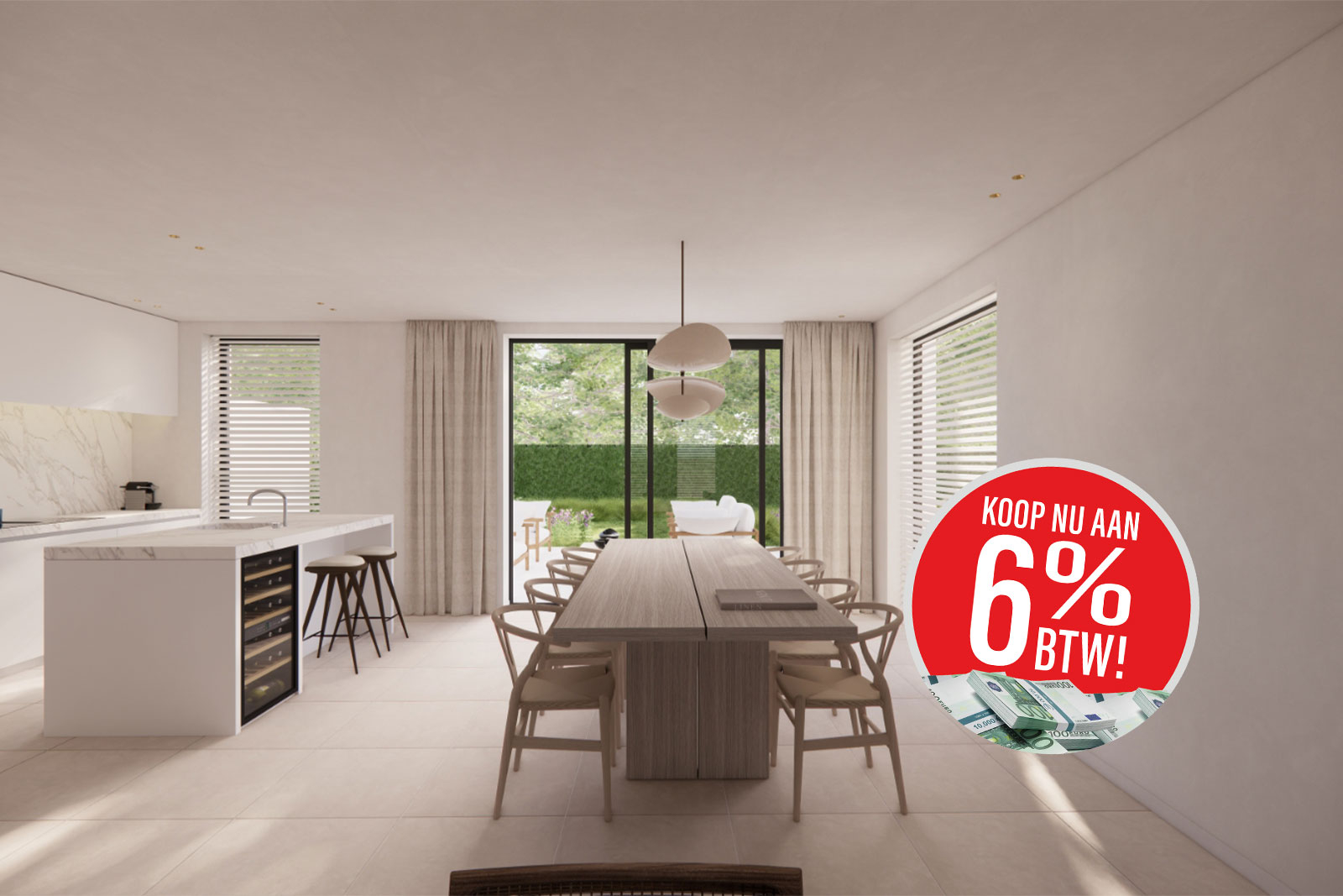 Nieuwbouw woning met 3 slpk, inpandige garage, zolder en tuin