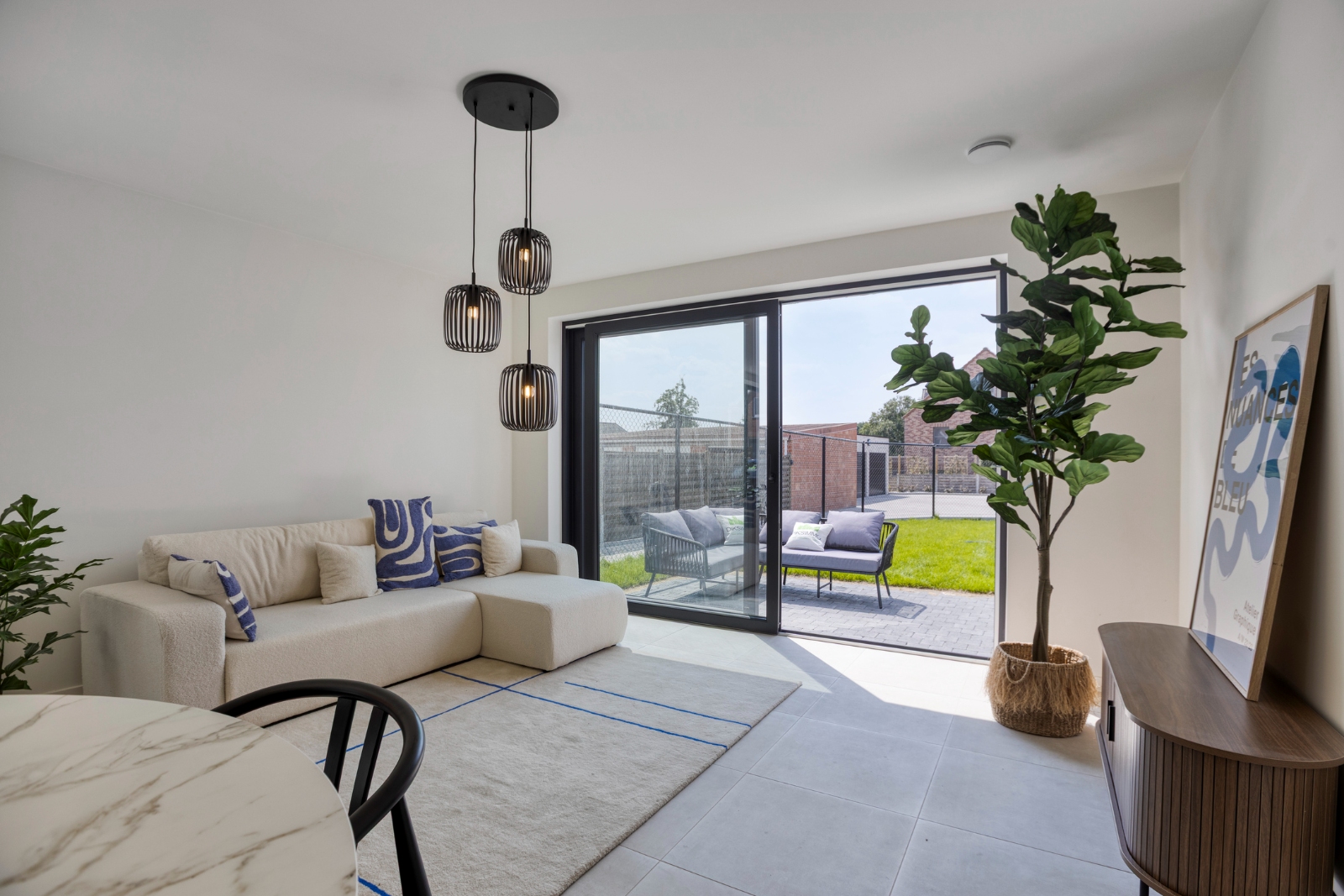 Gelijkvloers tweeslaapkamerappartement met zongerichte tuin