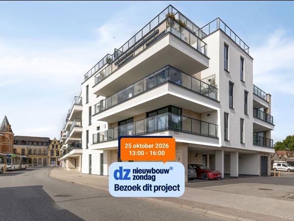 Ruim appartement met 2 slaapkamers en royaal zonneterras in hartje Diksmuide